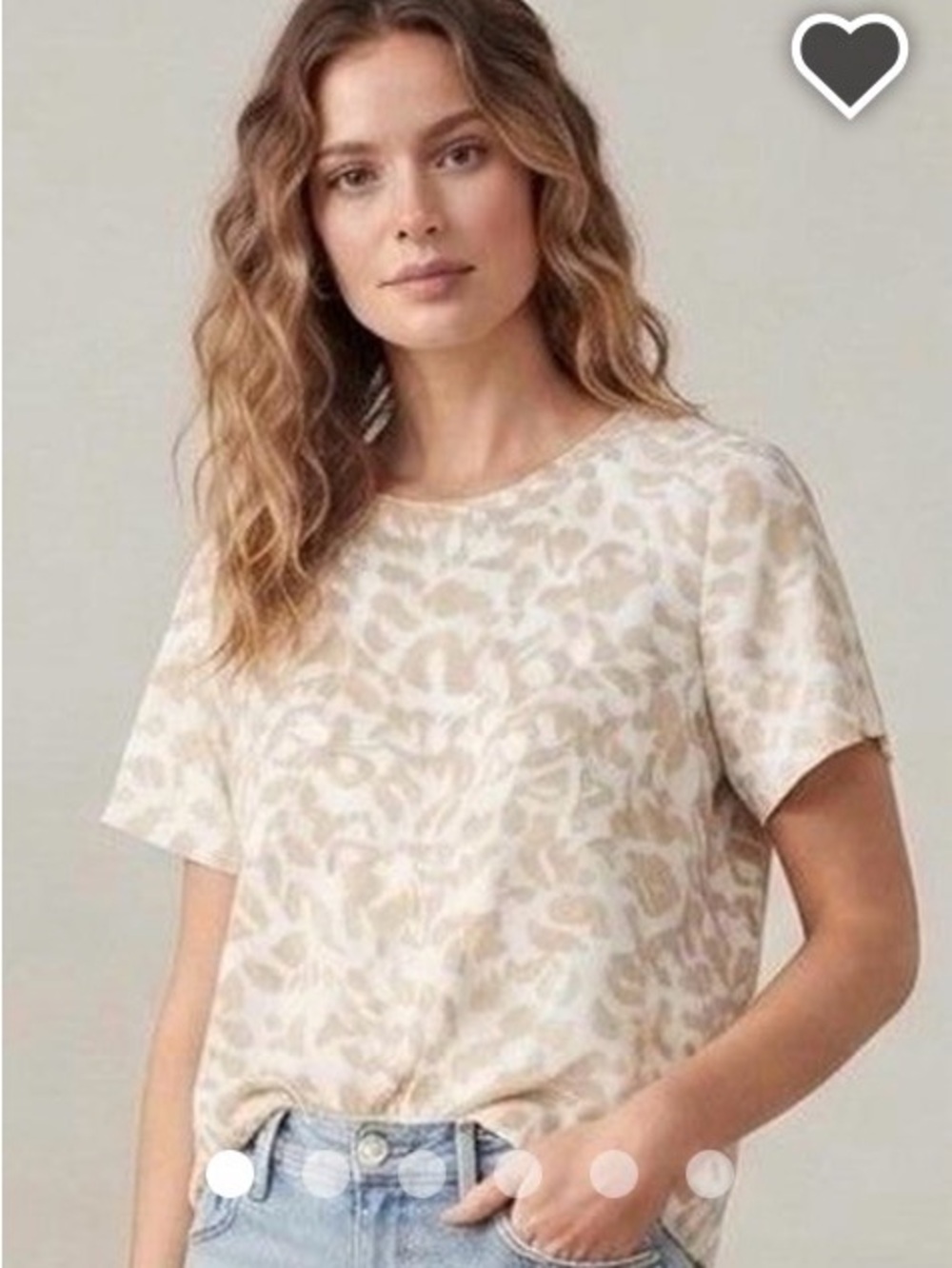 a new day Beige Leopard Print Short Sleeve blouse